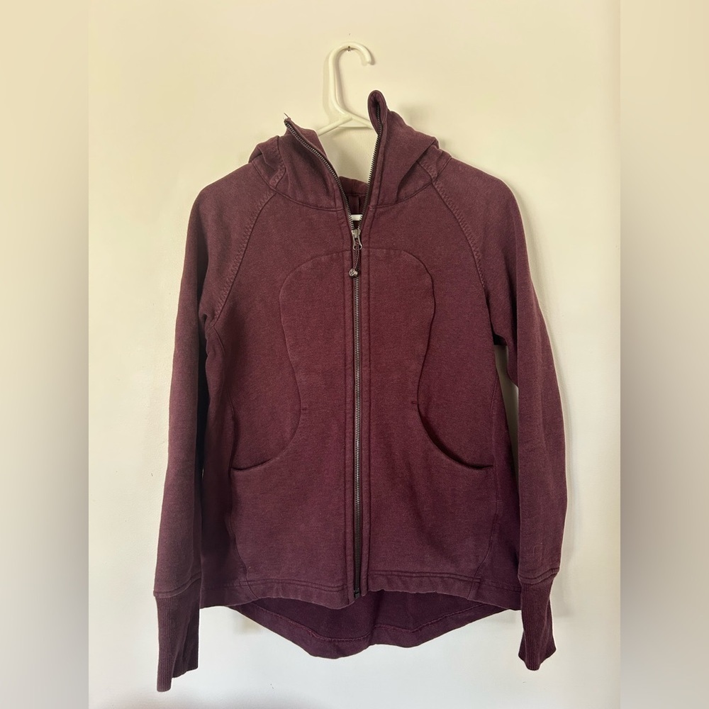 Lululemon Pleat to Street Hoodie Size 6 Heathered Bordeaux Drama